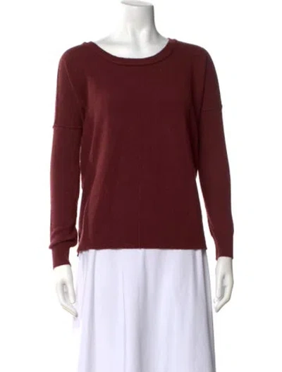 Pre-owned Allsaints Cashmere Scoop Neck Sweater In Burgundy