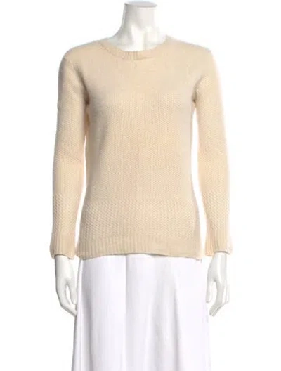Pre-owned Allsaints Cashmere Scoop Neck Sweater In White