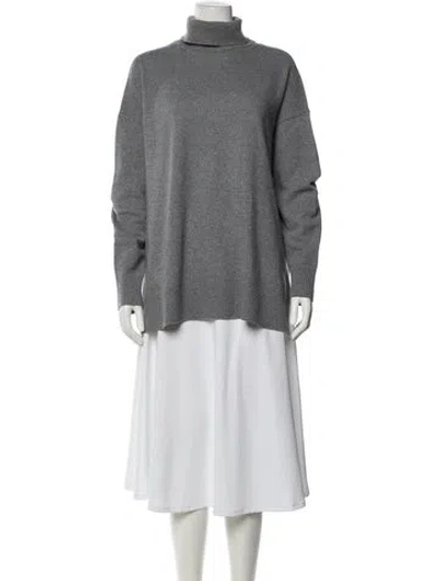 Pre-owned Allsaints Cashmere Turtleneck Sweater In Gray