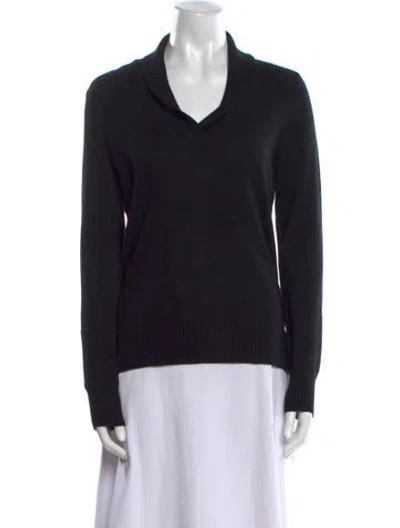 Pre-owned Allsaints Cashmere V-neck Sweater In Black