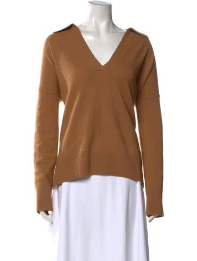 Pre-owned Allsaints Cashmere V-neck Sweater In Brown