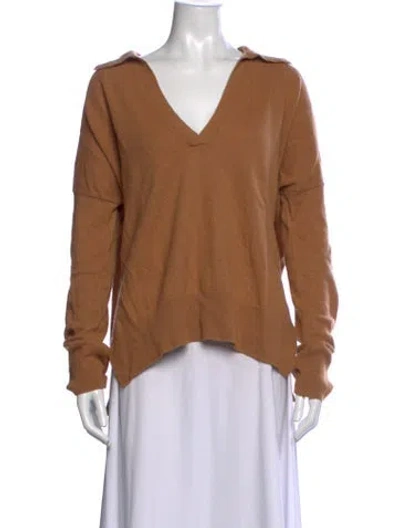 Pre-owned Allsaints Cashmere V-neck Sweater In Brown