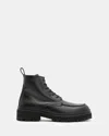 Allsaints Castle Lace Up Leather Boots In Black
