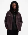 Allsaints Castleford Corduroy Overshirt In Bark Purple