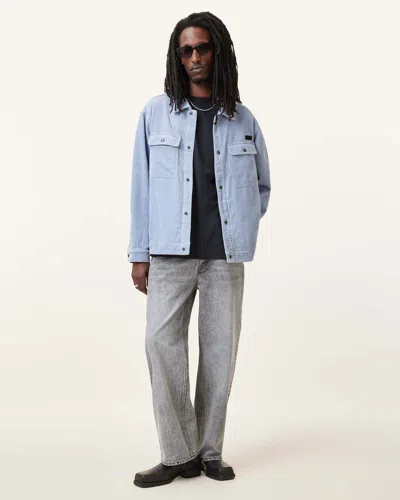 Allsaints Castleford Corduroy Overshirt In Willow Blue