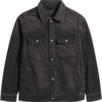 Allsaints Castleford Denim Jacket In Cacao Black