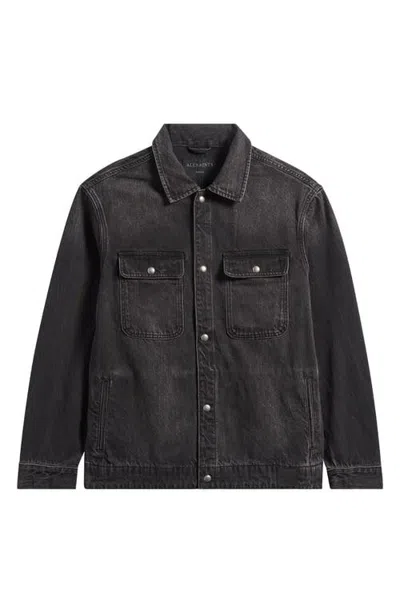 Allsaints Castleford Denim Jacket In Black