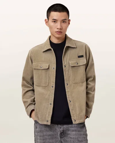 Allsaints Castleford Overshirt In Brown