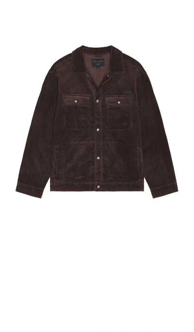 Allsaints Castleford Shirt In Bark Purple