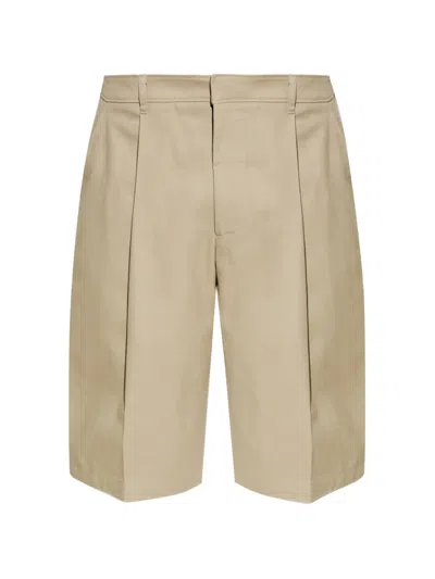 Allsaints Castro Pleated Shorts In Neutral