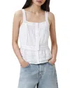 Allsaints Catalina Square Neck Broderie Top In White