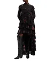 Allsaints Cavalry Long Sleeved Maxi Dress In Mortem Black