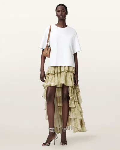 Allsaints Cavarly High-low Maxi Skirt In Green