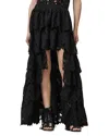 Allsaints Cavarly Tiered Ruffle Maxi Dress In Black