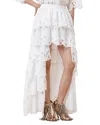 Allsaints Womens Snow White Cavarly Ruffle-hem Lace Maxi Skirt In Snow White
