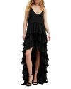 Allsaints Cavarly Tiered Ruffle Maxi Dress In Black
