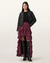 Allsaints Cavarly Maxi Skirt In Burgundy