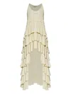 Allsaints Cavarly Tiered Ruffle Maxi Dress In White