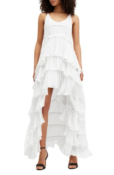 ALLSAINTS CAVARLY TIERED HIGH-LOW DRESS