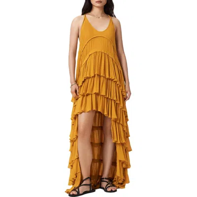 ALLSAINTS ALLSAINTS CAVARLY TIERED RUFFLE HIGH-LOW DRESS