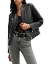 Allsaints Cawley Funnel Neck Leather Biker Jacket In Black