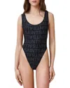 Allsaints Cay Swimsuits Womens Black Underground Artwork One-piece Red176 In Black