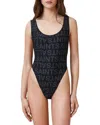 Allsaints Cay Swimsuits Womens Black Underground Artwork One-piece Red176 In Black