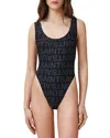 Allsaints Cay Swimsuits Womens Black Underground Artwork One-piece Red176 In Slate Black