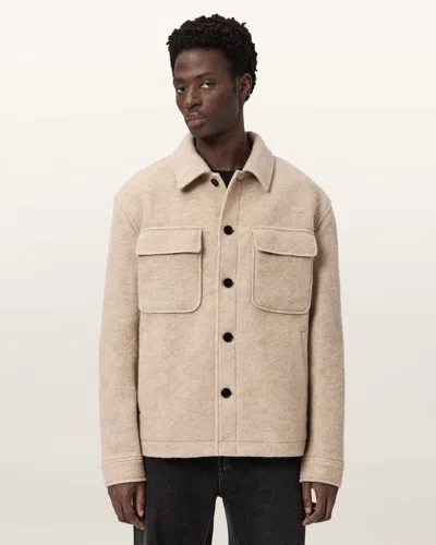 Allsaints Cayson Wool Blend Jacket In Neutral
