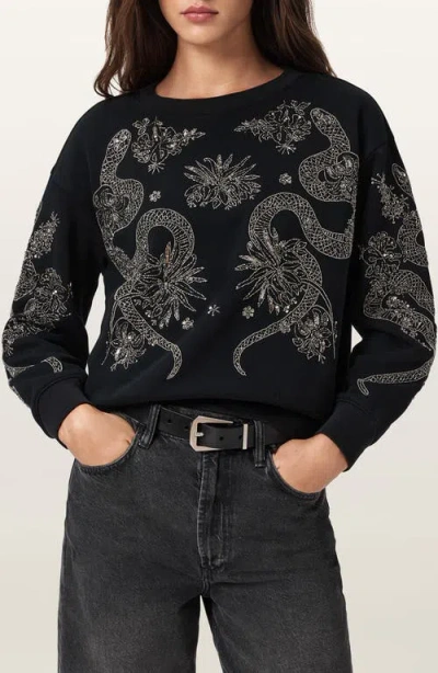 ALLSAINTS ALLSAINTS CECILE PIPPA EMBELLISHED SWEATSHIRT