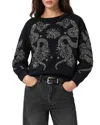 Allsaints Womens Cecile Pippa Flower-embellished Cotton-jersey Sweatshirt Black Xs In Black