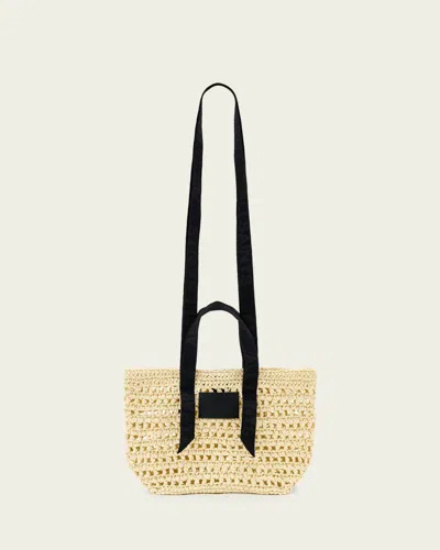 Allsaints Celayne Crochet Paper Mesh Bag In Metallic