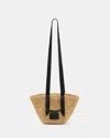 Allsaints Womens Almond Celayne Logo-debossed Mini Straw Tot In Nude