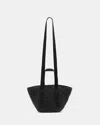 Allsaints Celayne Mini Straw Tote Bag In Black