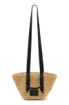 Allsaints Womens Almond Celayne Logo-debossed Mini Straw Tot In Nude
