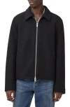 Allsaints Celeste Crop Boiled Wool Jacket In Black