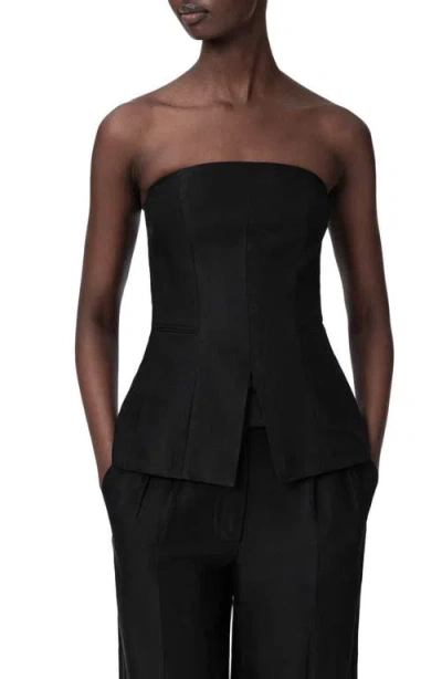 Allsaints Charley Strapless Top In Black