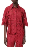 Allsaints Charli Embroidered Button-up Shirt In Red