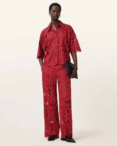 ALLSAINTS CHARLI EMBROIDERED STRAIGHT FIT TROUSERS