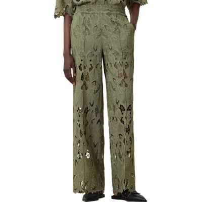 ALLSAINTS ALLSAINTS CHARLI EMBROIDERED WIDE LEG PANTS
