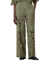 Allsaints Charli Floral Lace Wide Leg Pants In Green