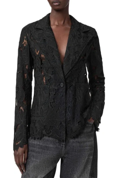 Allsaints Charli Lace Blazer In Black