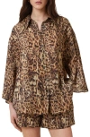 Allsaints Charli Leopard Print Shirt