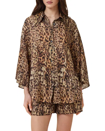 ALLSAINTS CHARLI LINEN & SILK SHIRT