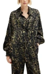 Allsaints Charli Silk Blend Animal Print Shirt