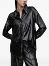 Allsaints Charli Sequin-embellished Shirt In Black