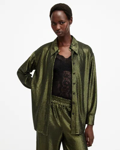 ALLSAINTS ALLSAINTS CHARLI SEQUIN RELAXED FIT SHIRT