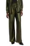 Allsaints Charli Wide Leg Sequin Trousers In Olive Green
