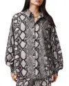 Allsaints Charli Snakeskin Print Button-up Shirt In Flow Ecru