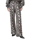 Allsaints Womens Flow Ecru Whit Charli Snake-print Straight-leg Mid-rise Woven Trousers In Flow Ecru